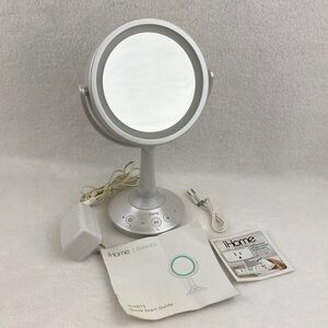 iHome Beauty Silver LED Lighted Makeup Mirror Bluetooth 12” Magnified